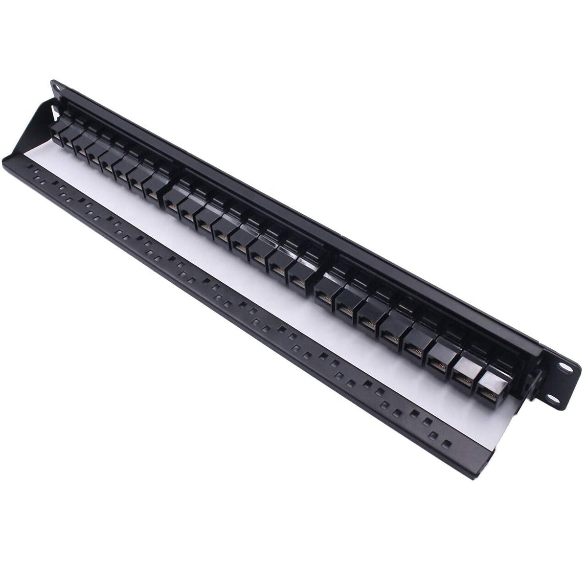 24 Port CAT6 Pass Through Coupler Patch Panel with Back Bar, Unshielded Keystones, Pack of 2 D11159