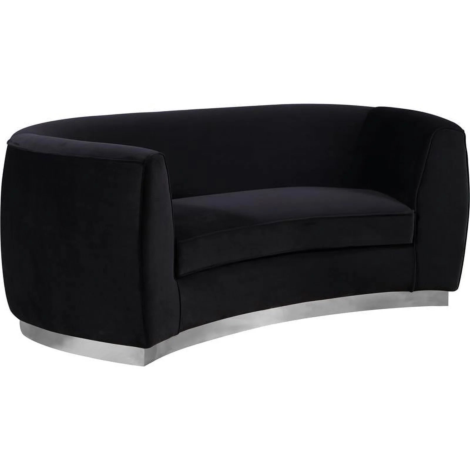 3-Piece Set with Accent Chair Chaise & Loveseat in Black and Chrome A82147