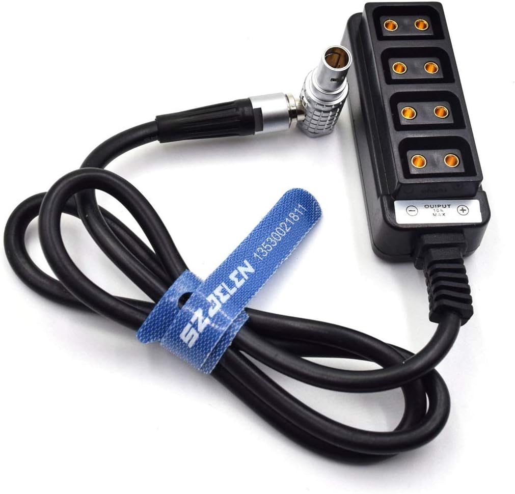 2-Pin Plug to 4-Port D-Tap Hub Adapter Splitter Cable, Pack of 2 L5530