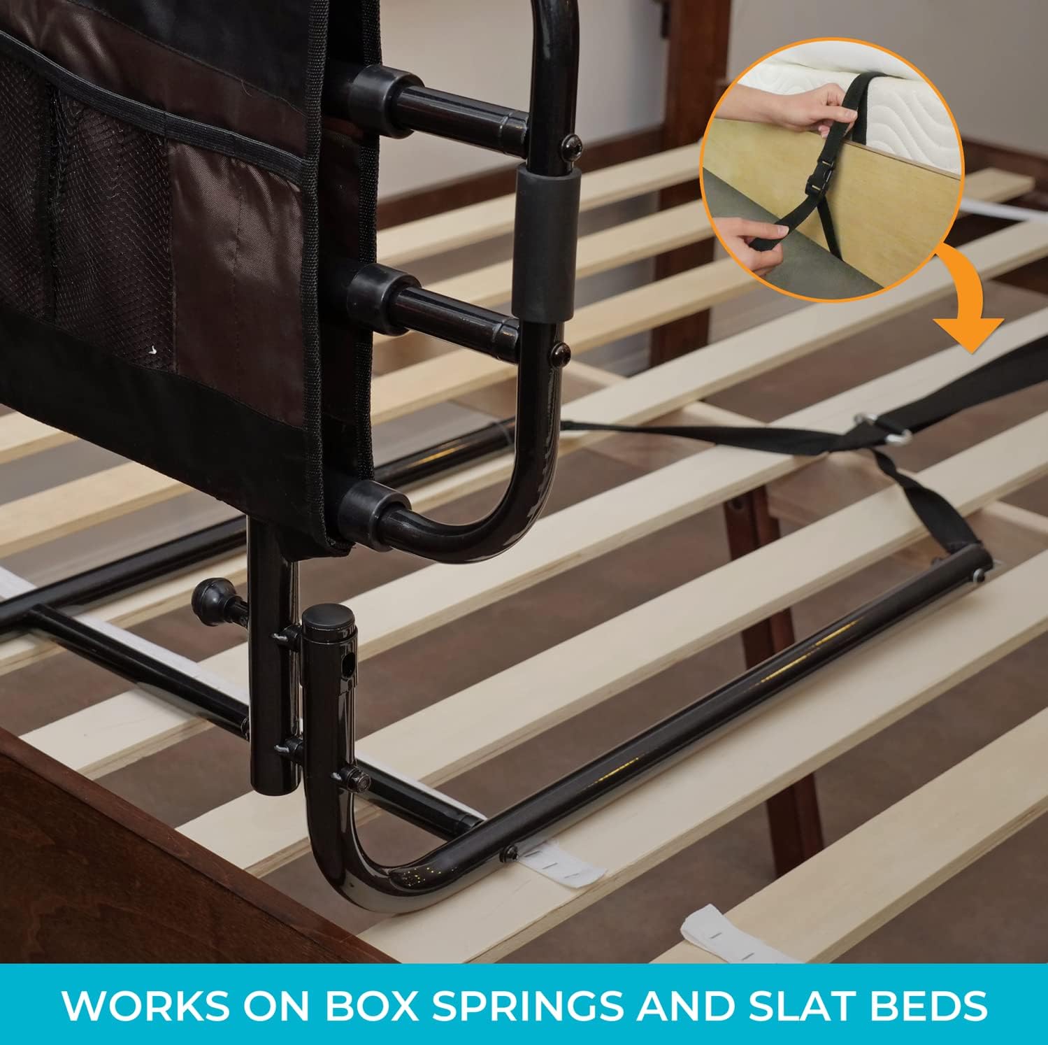 Adjustable Bed Rail with Organizer Pouch B486294