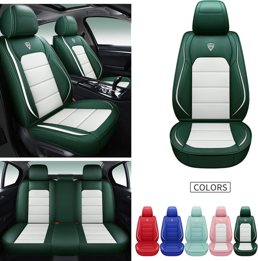 Red Straight Line Synthetic Leather Car Seat Cover Set L973