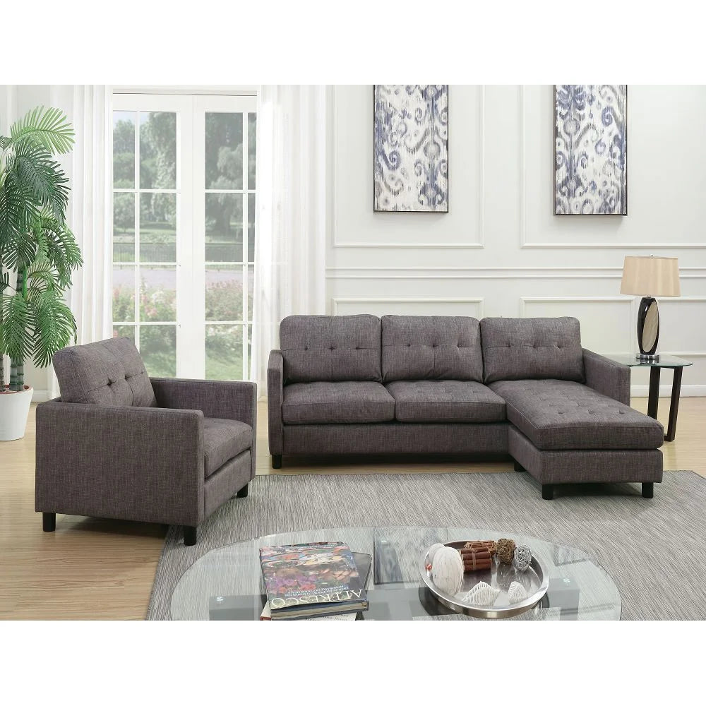 Gray Fabric Sectional Sofa T347