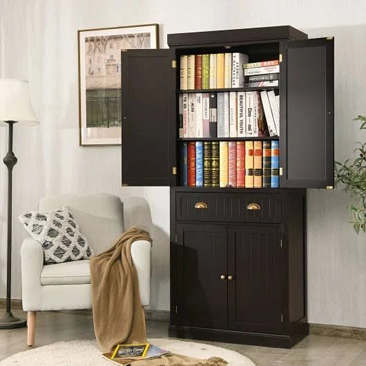 Freestanding Kitchen Cabinet with Adjustable Shelves W91407