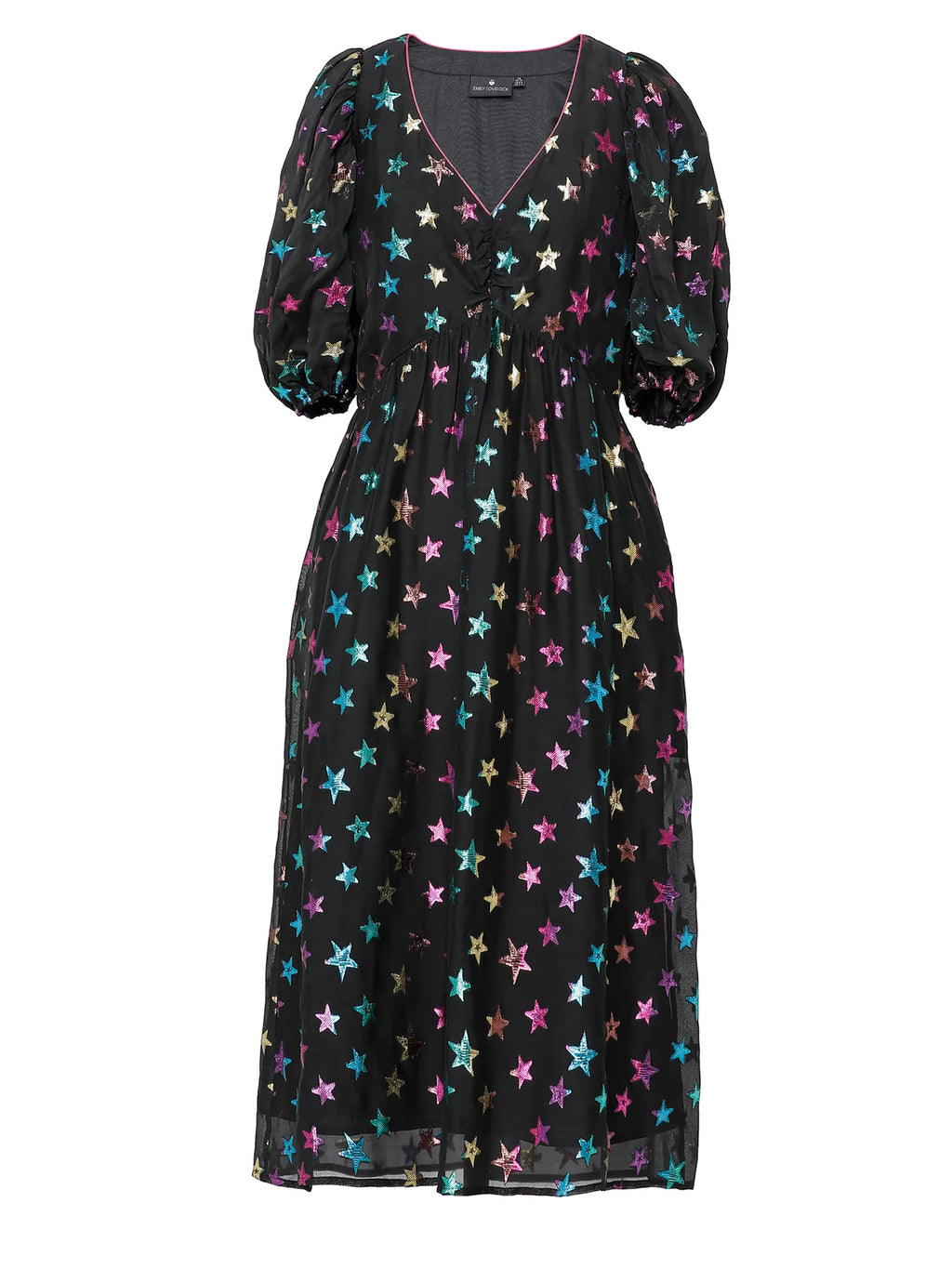 Irene Dress: Midi with Sheer Overlay R152562