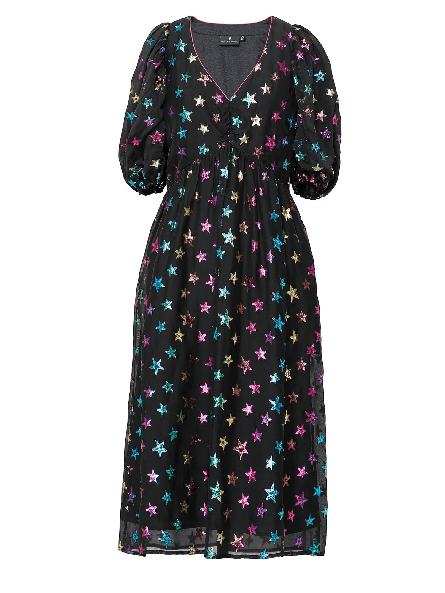 Irene Dress: Midi with Sheer Overlay R152562