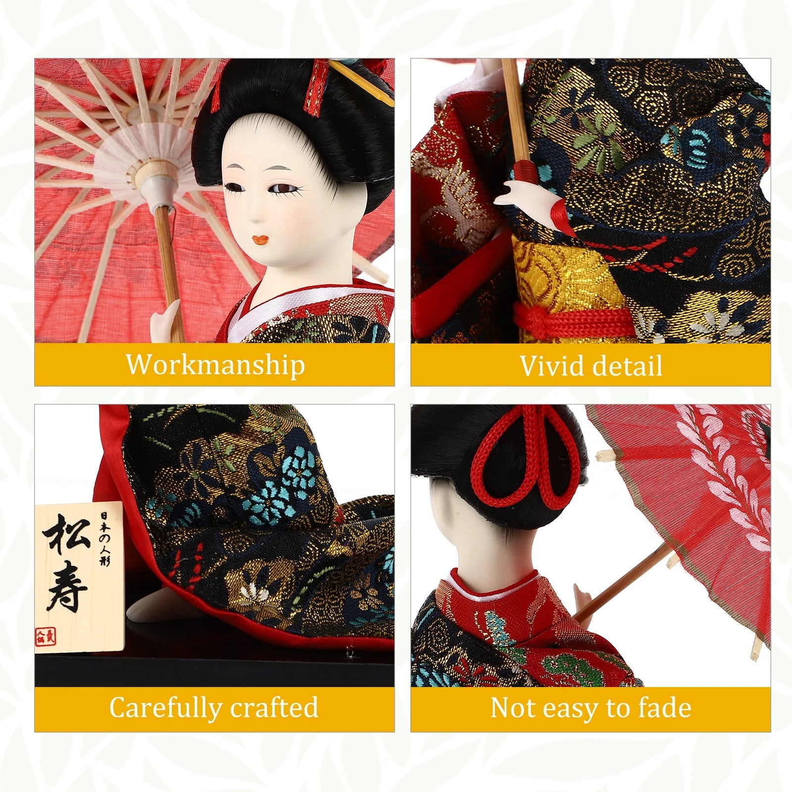 Japanese Kimono Figurine Asian Dolls Ornament Oriental Statue Collectible Figure Antique Vintage Sculpture S7141