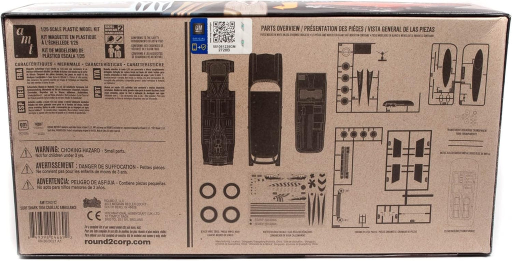1959 Cadillac Ambulance 1:25 Scale Model Kit Pack of 2 A66923