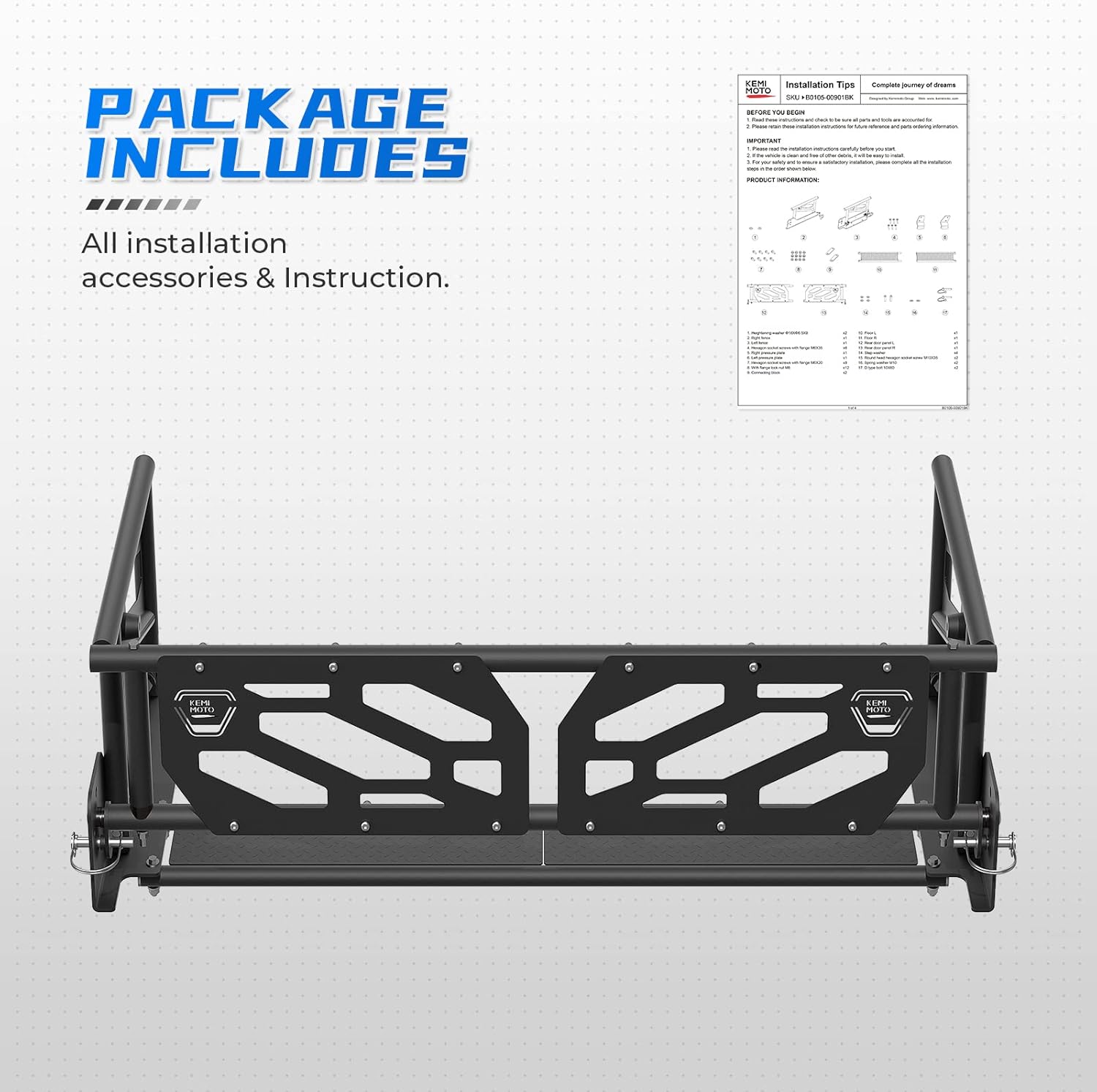 Black Steel Cargo Bed Extender I495
