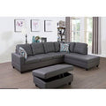 Wide Faux Leather Sofa & Chaise with Ottoman Z931478