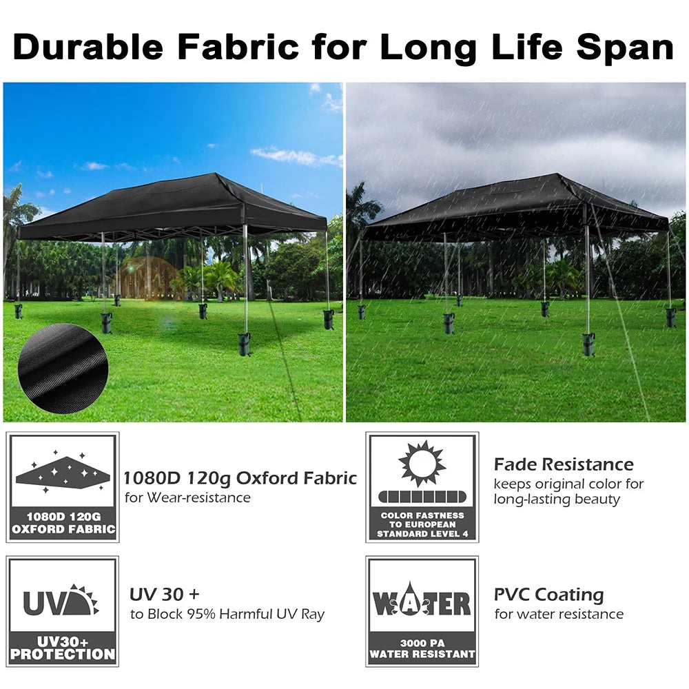 19x9.5 Ft Pop Up Canopy Top Replacement with 4 Set Sand Bags F425735