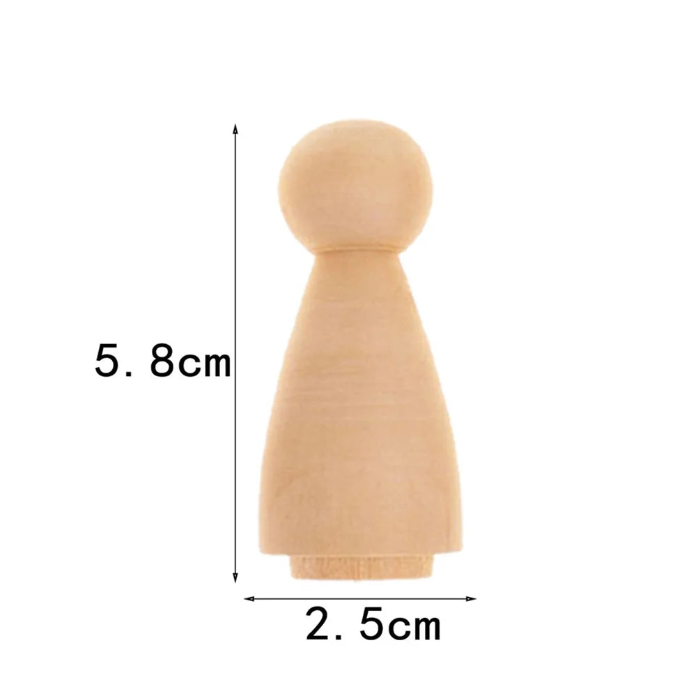 10 Pcs Unfinished Wooden Peg Dolls E33809