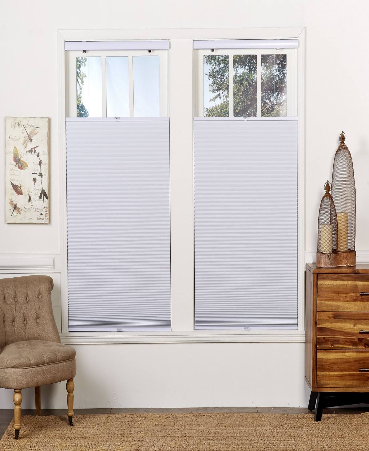 Cream-White Top Down Bottom Up Blackout Shade O6781