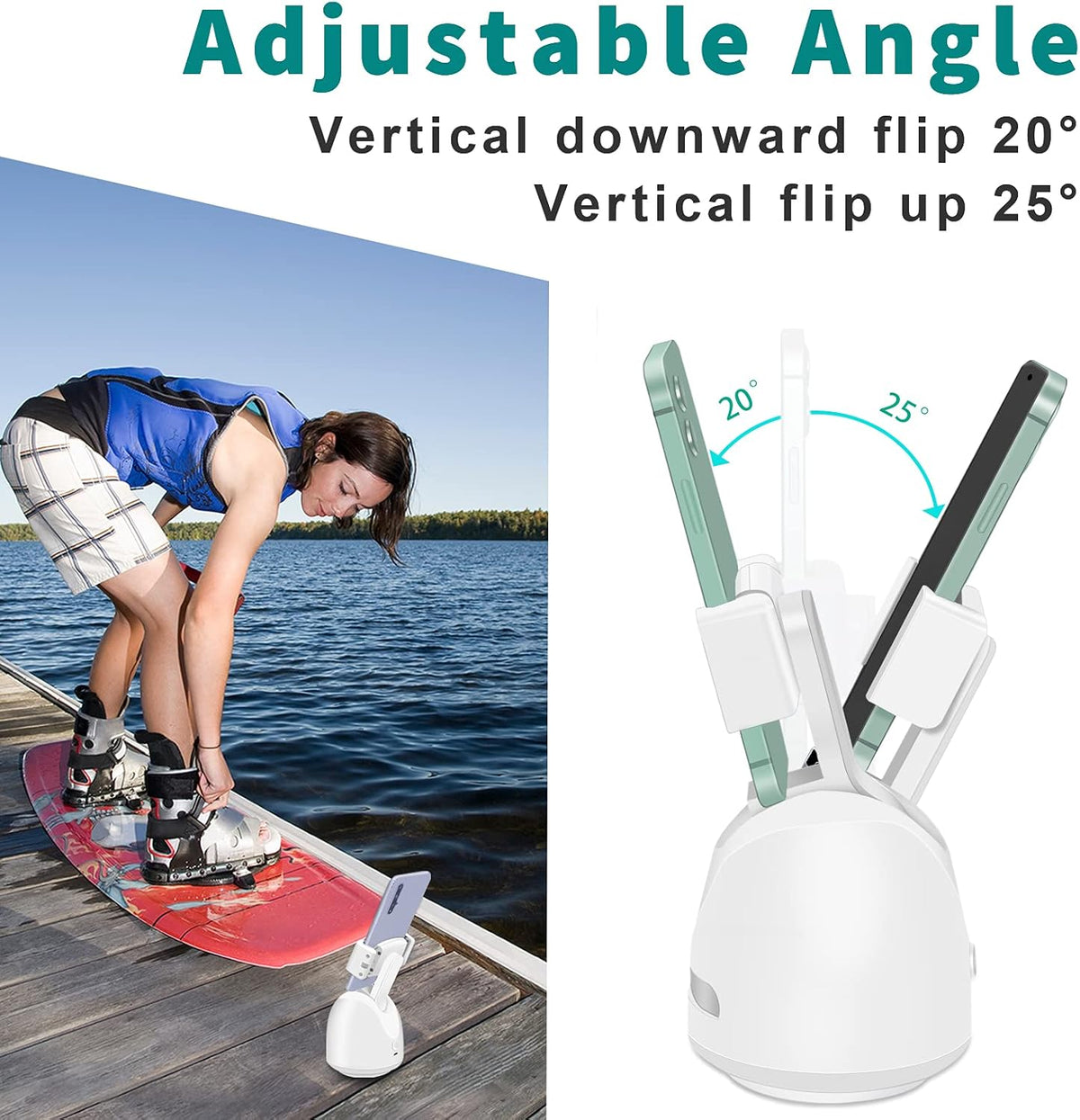 Smart Tracking Phone Holder with Selfie Light, Pack of 2 G5843