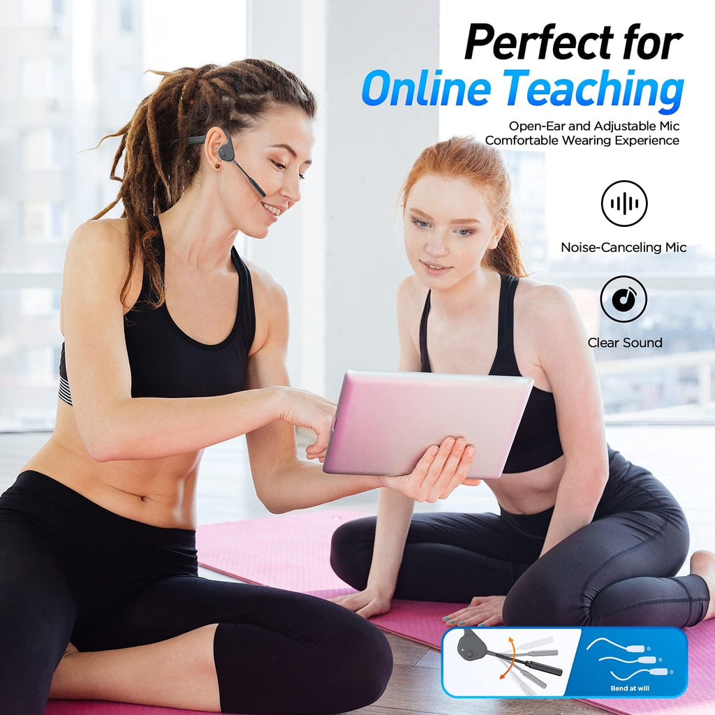 Bone Conduction Bluetooth Wireless Headset with Noise-Canceling Boom Microphone Pack of 2 M180470