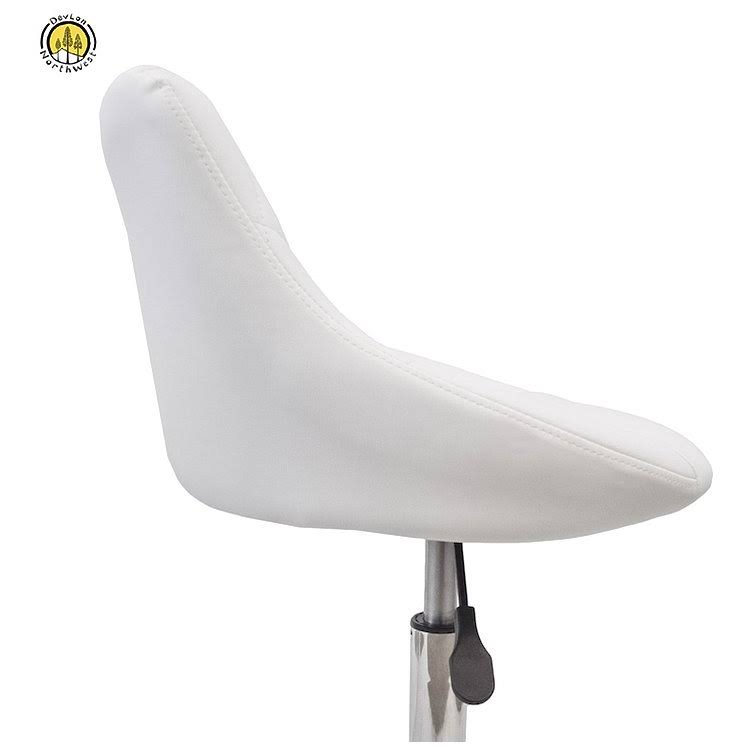 White Adjustable Rolling Stool J66915