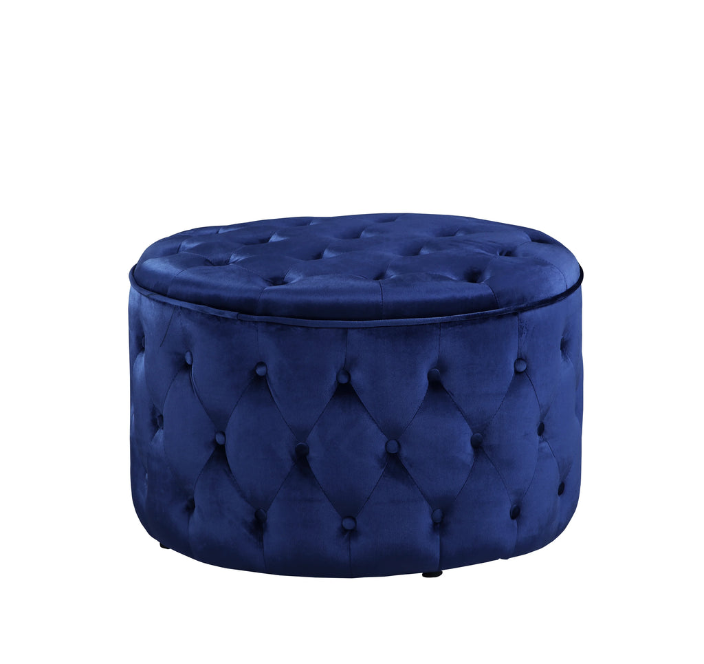 Round Velvet Ottoman Pouf H863