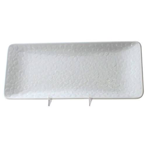 White Rectangular Melamine Plate - 12/Pack L542