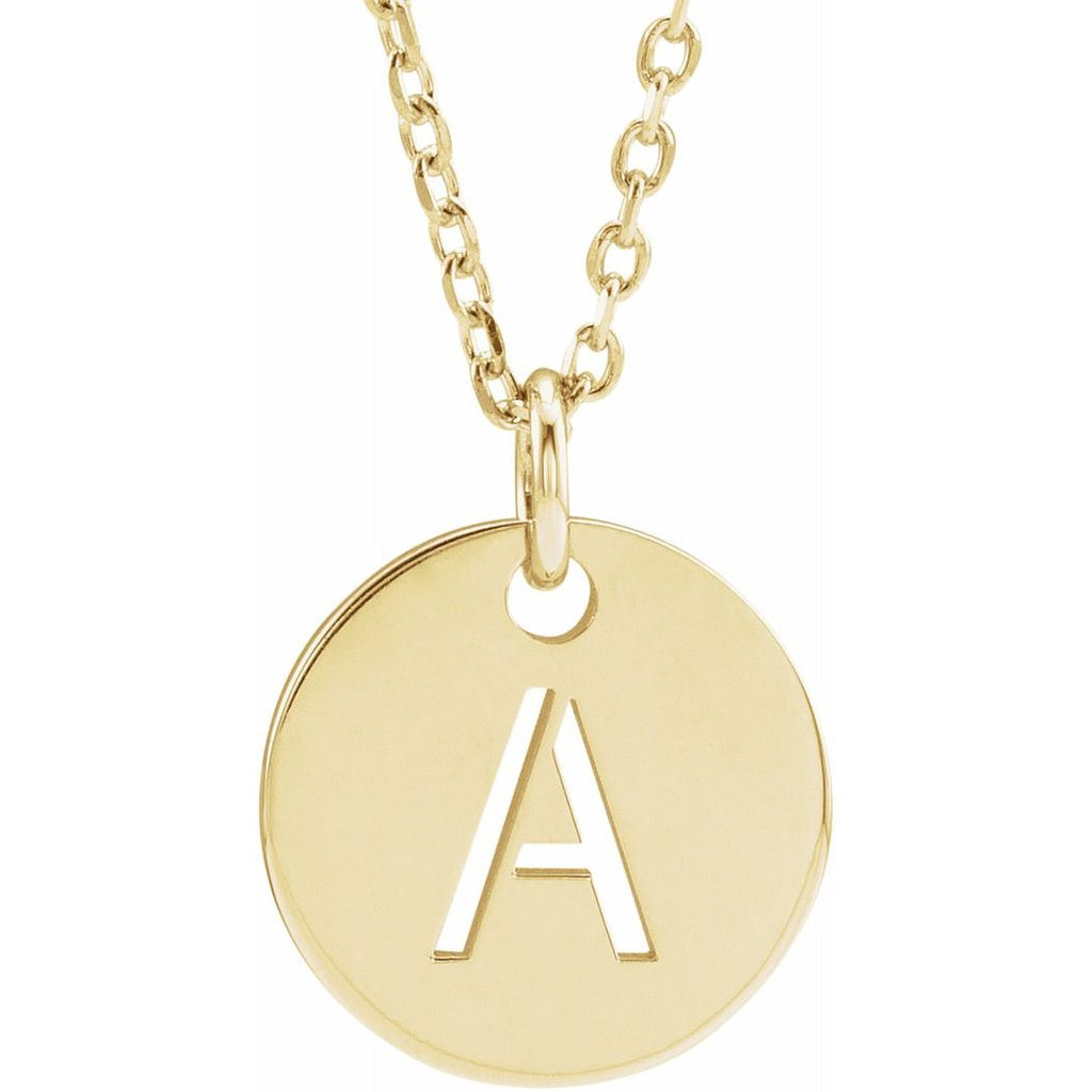 14k Yellow Gold Polished Initial Dangle Necklace P212