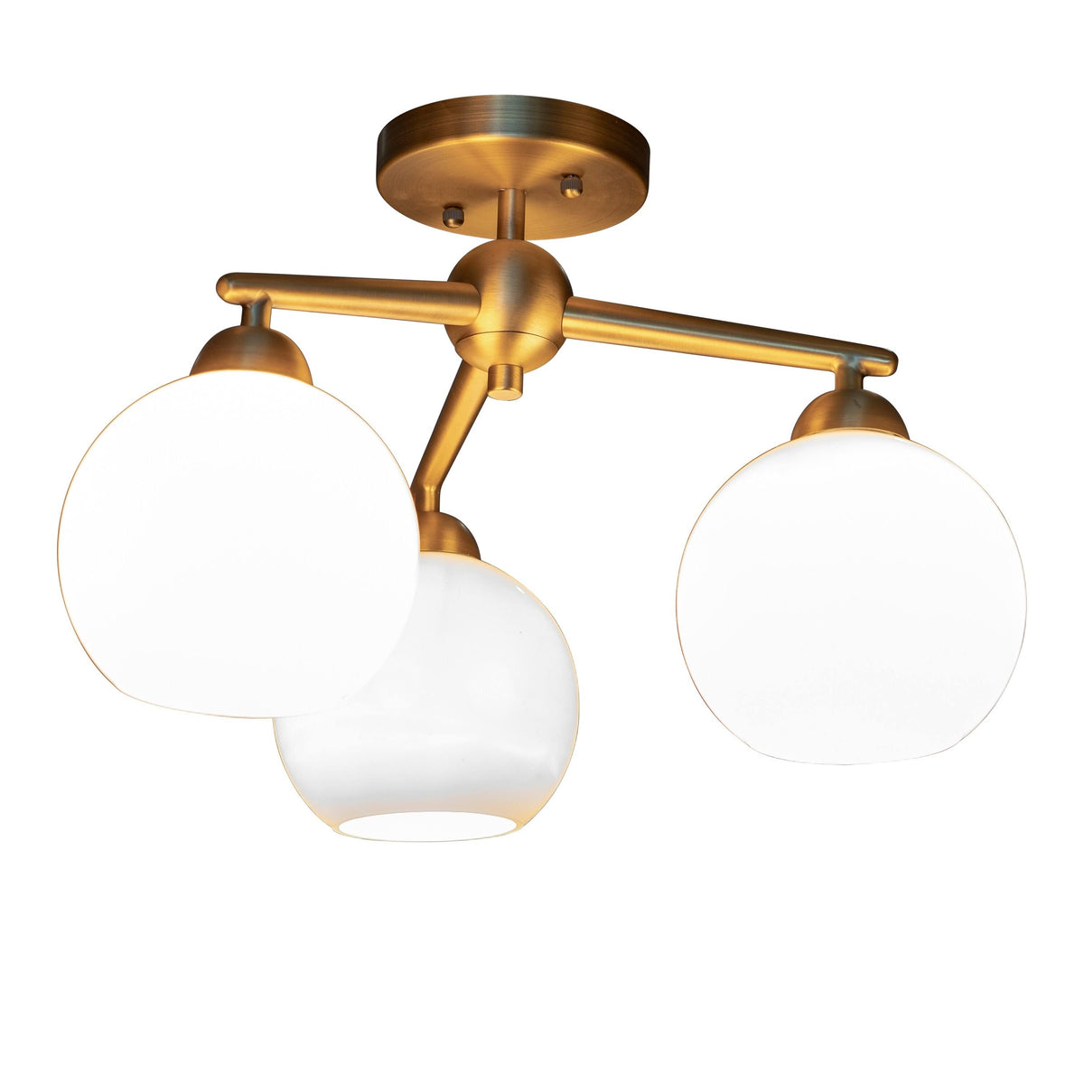 3-Light Glass Semi-Flush Lighting Y578