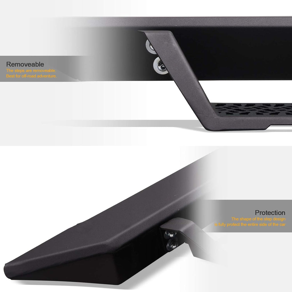 Matte Black Modular Drop Step Side Nerf Bars Rail Running Boards O1506