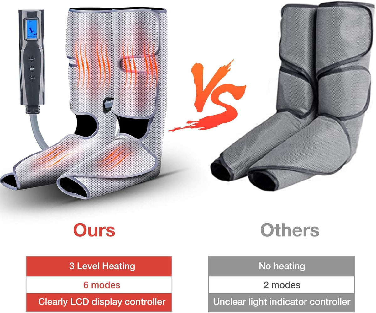 Foot and Leg Massager with Heat, Air Leg Compression Massager, 6 Modes 3 Intensities H9004