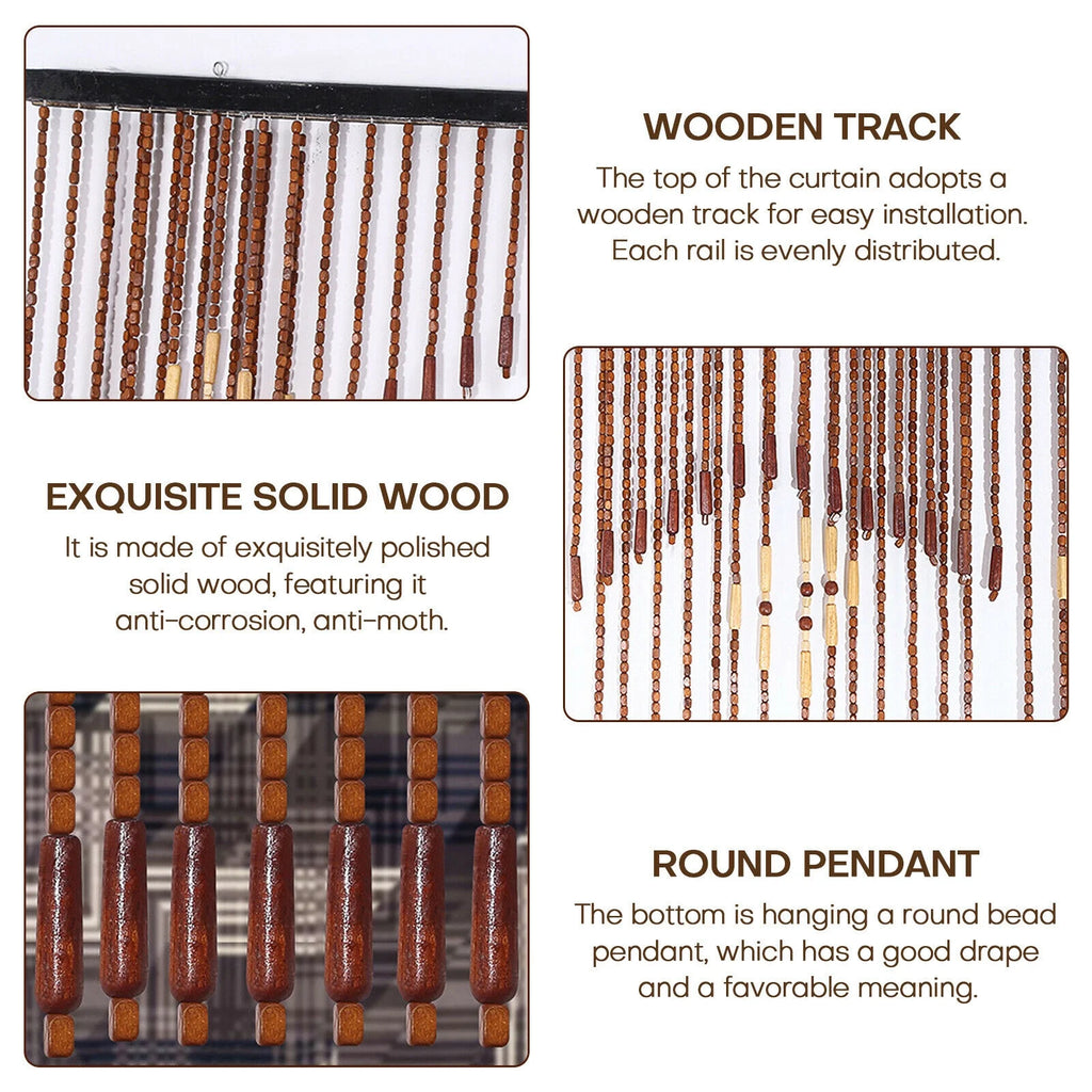 Wooden Bead Door Curtain 35x68in, 32 strands D373182