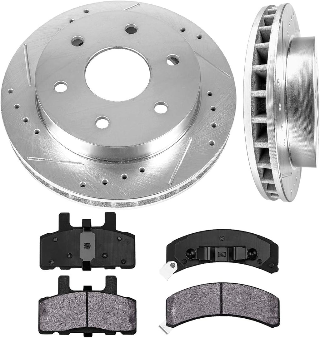 2 Rotors + Metallic Brake Pads + Hardware Pack of 2 U223