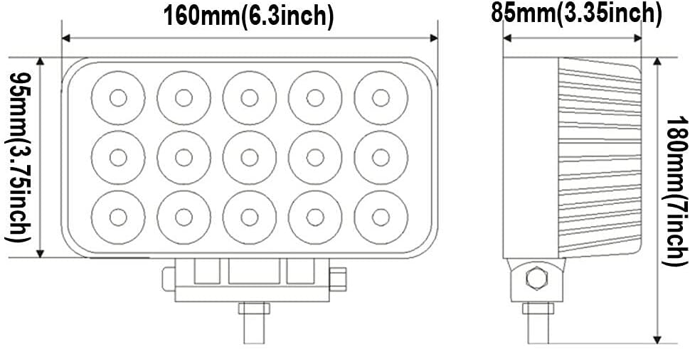 45W Rectangular LED Flood Light Pack of 2 J2399