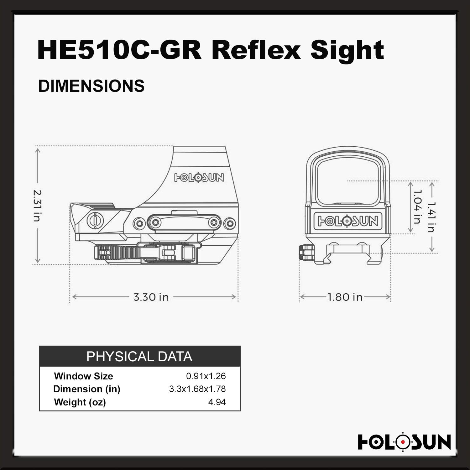 Open Reflex Optical Sight with Super Green LED E8817