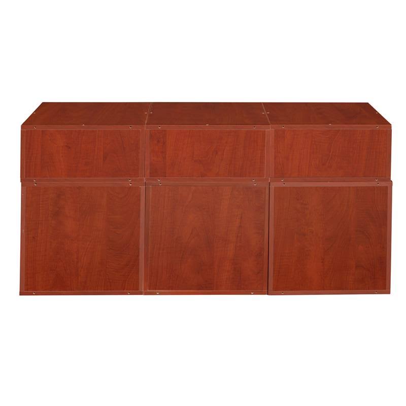 Cherry/Teal 3 Full Cubes 3 Half Cubes Storage Set with Foldable Storage Bins M92373