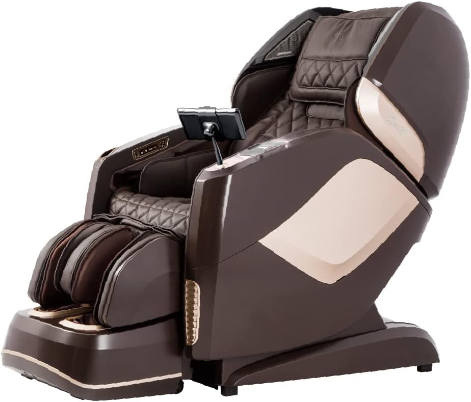 Brown SL-Track Massage Chair with Foot Roller, Zero Gravity N3468