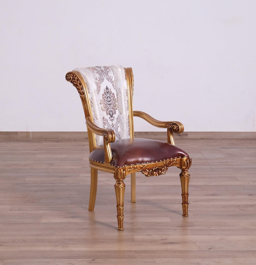 Antique Bronze & Pearl Arm Chair Set 2Pcs V660839