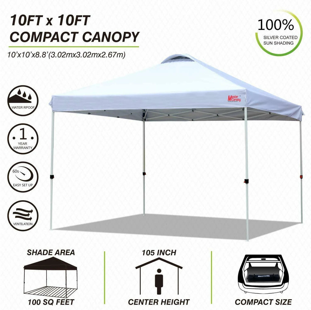 Pop-Up Canopy Tent with Wheeled Bag, Sandbags x4, Tent Stakes x4, White L127499