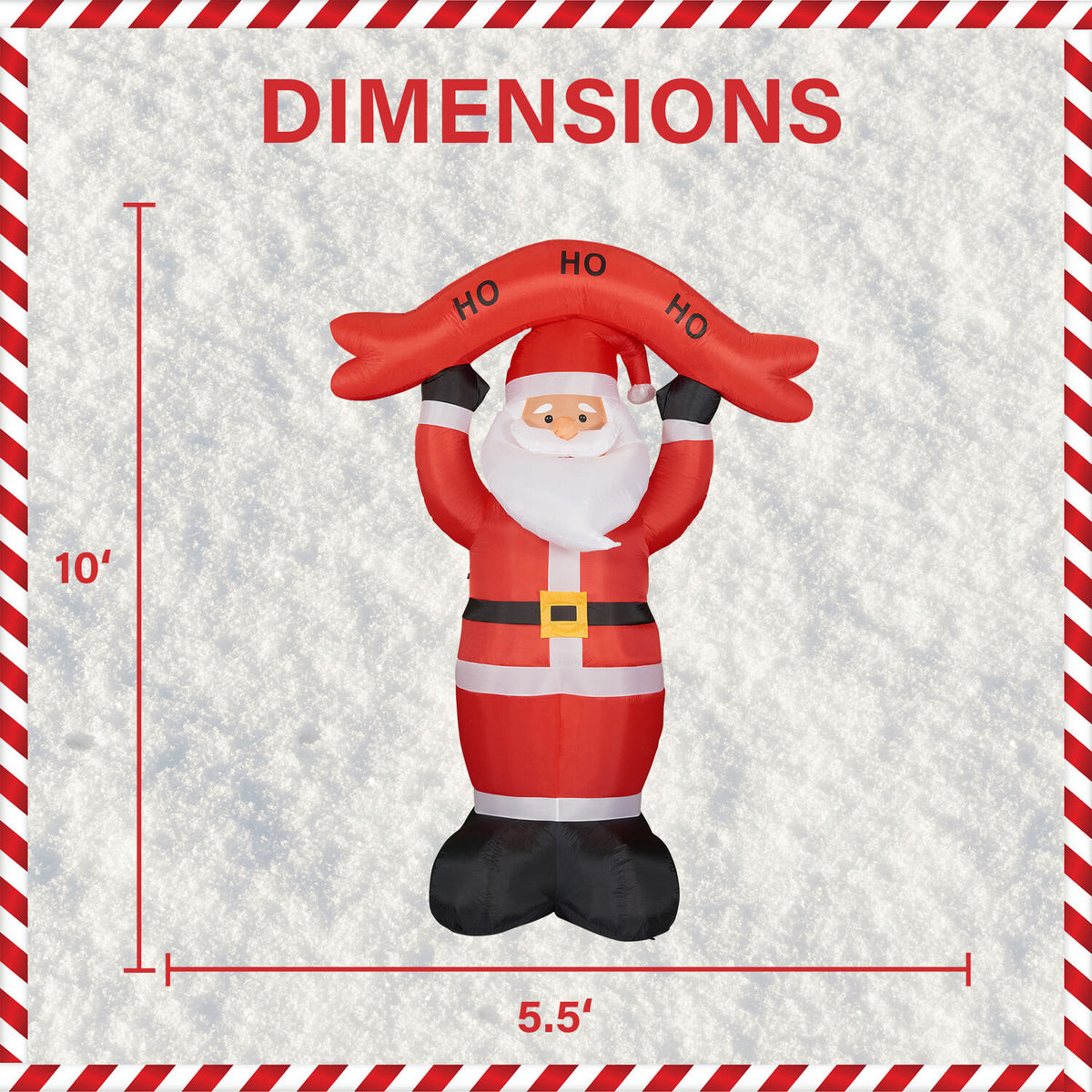 Tall Santa Yard Inflatable with Lights and Storage Bag 120" V262365