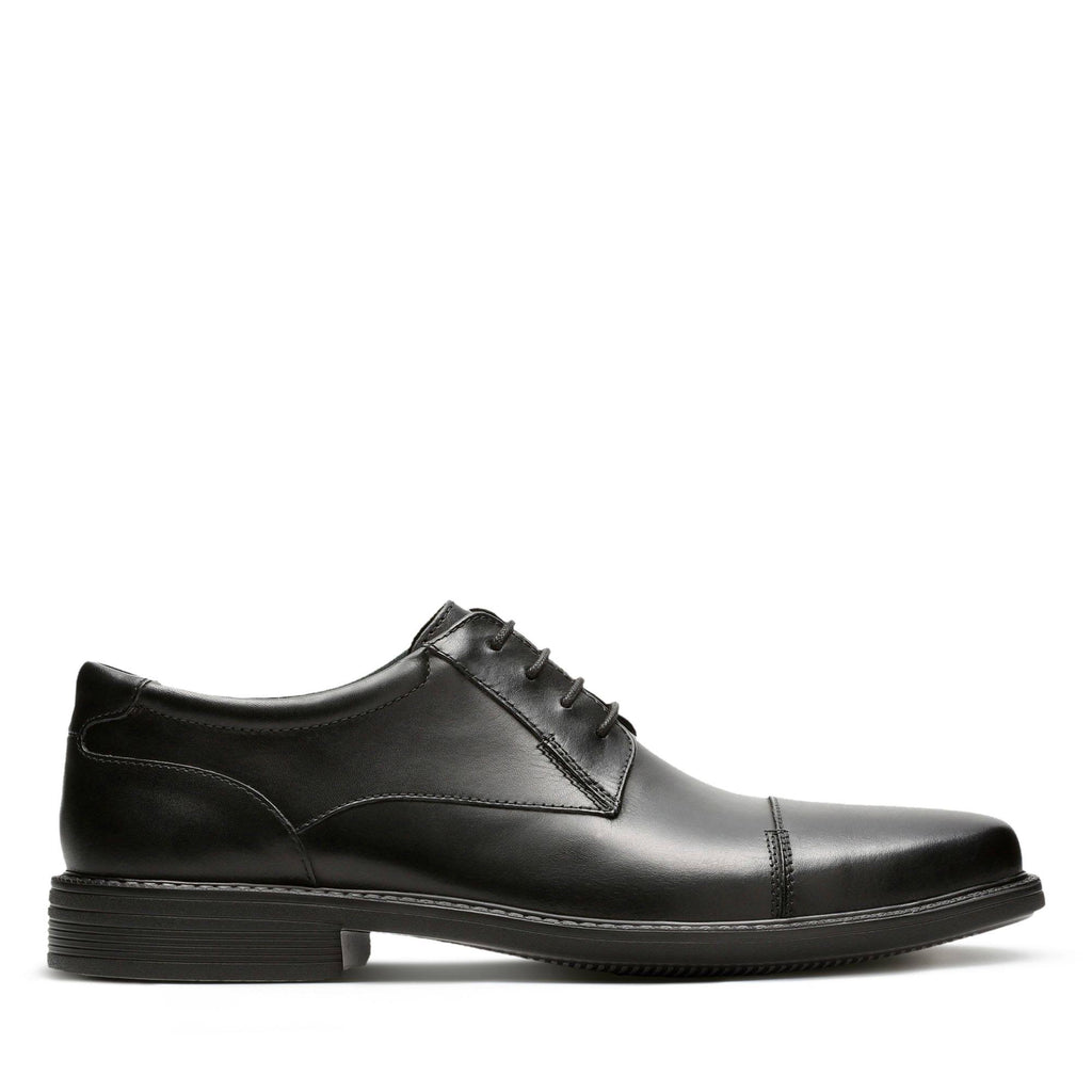 Black Leather Cap Toe Shoes Size 12 Wide I371758