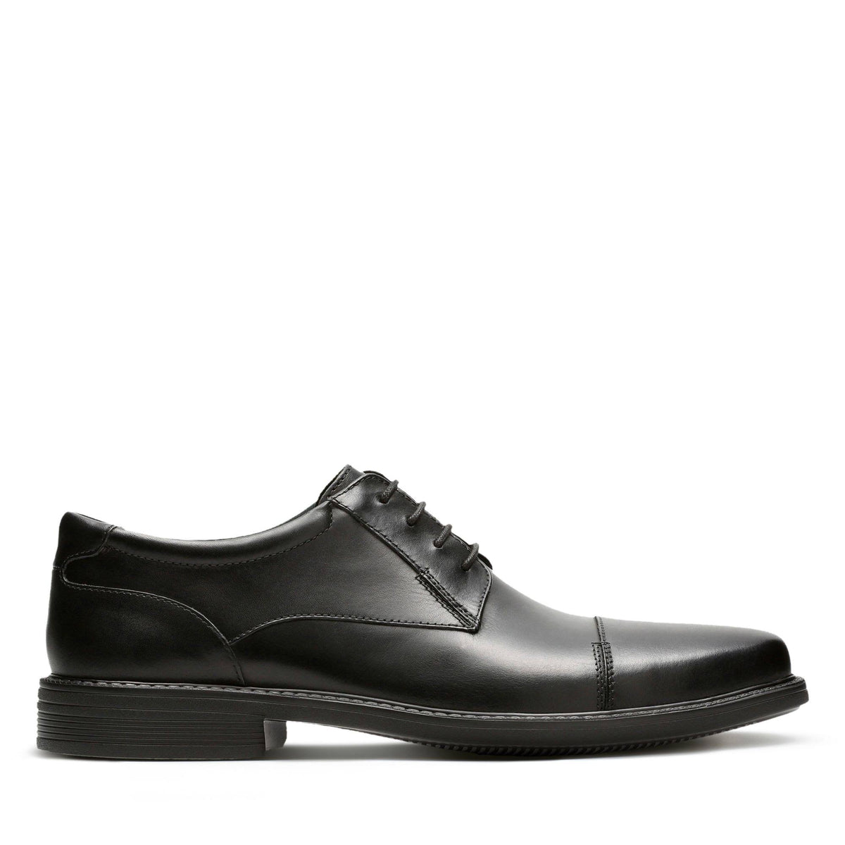 Black Leather Cap Toe Shoes Size 12 Wide I371758