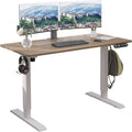 Black Frame Rustic Brown Top Height Adjustable Electric Standing Desk M178