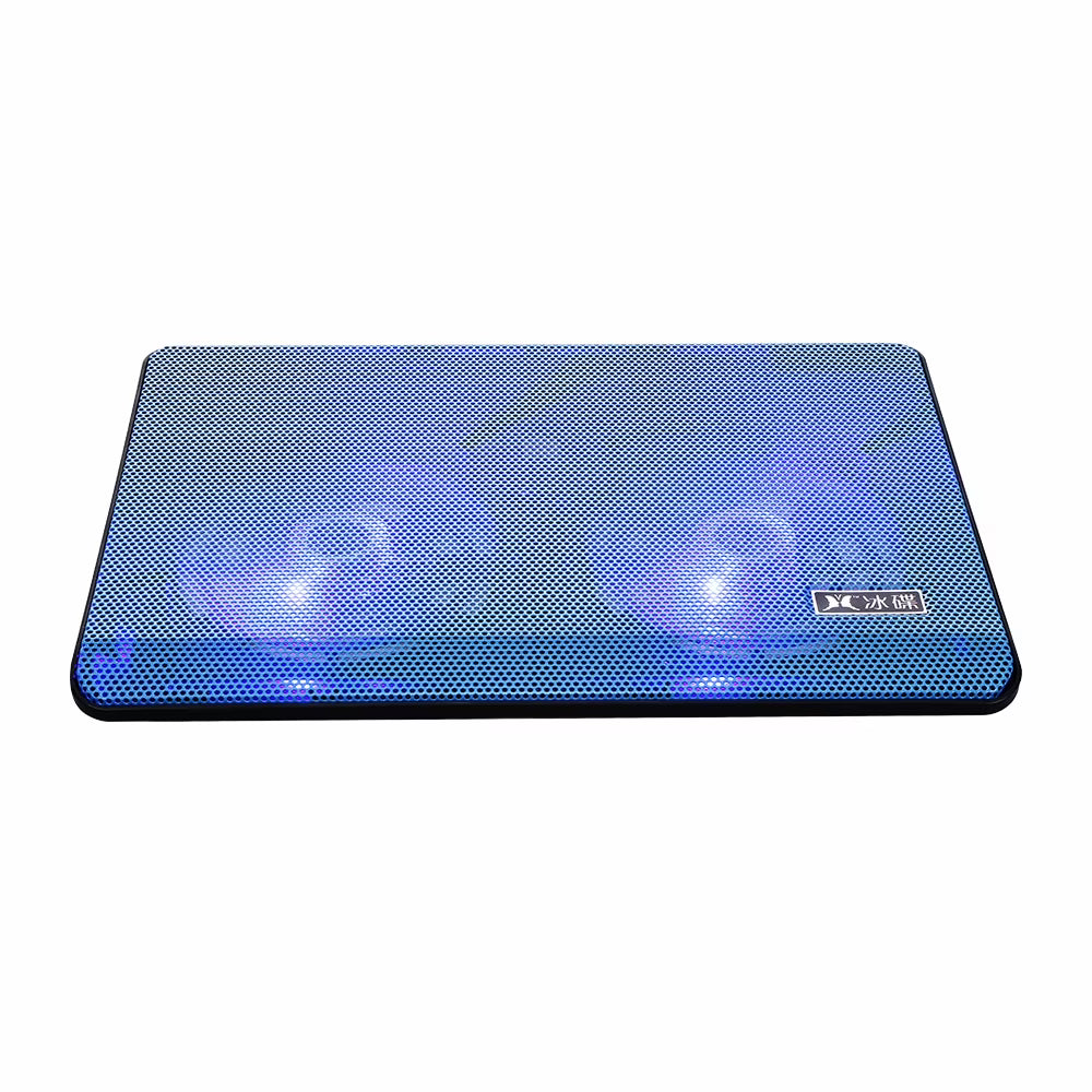 Blue Double Fans Laptop Cooling Pad with Two USB Ports E79262