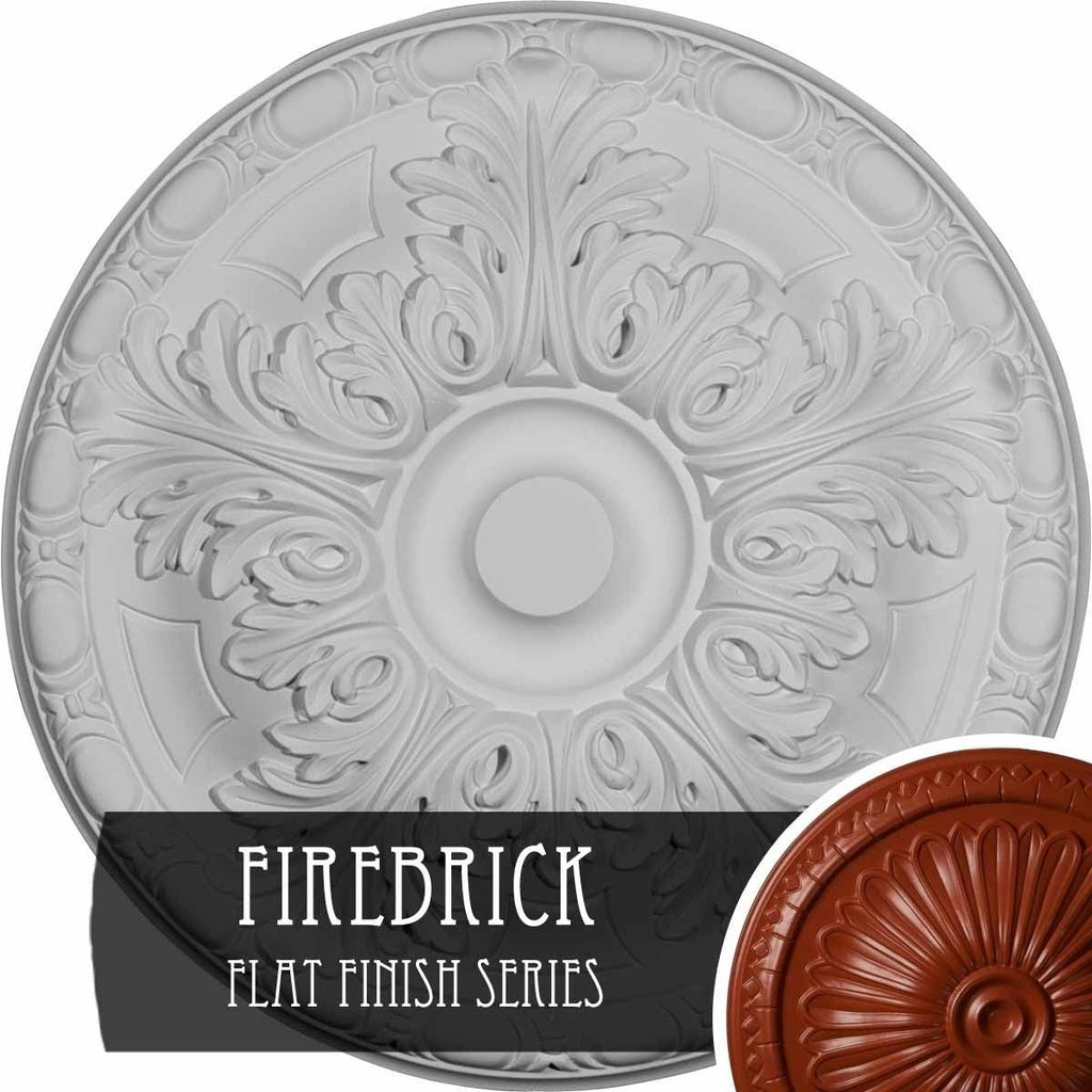 15 3/4x22OD x 5/8x22P Hand-Painted Firebrick Ceiling Medallion X25801