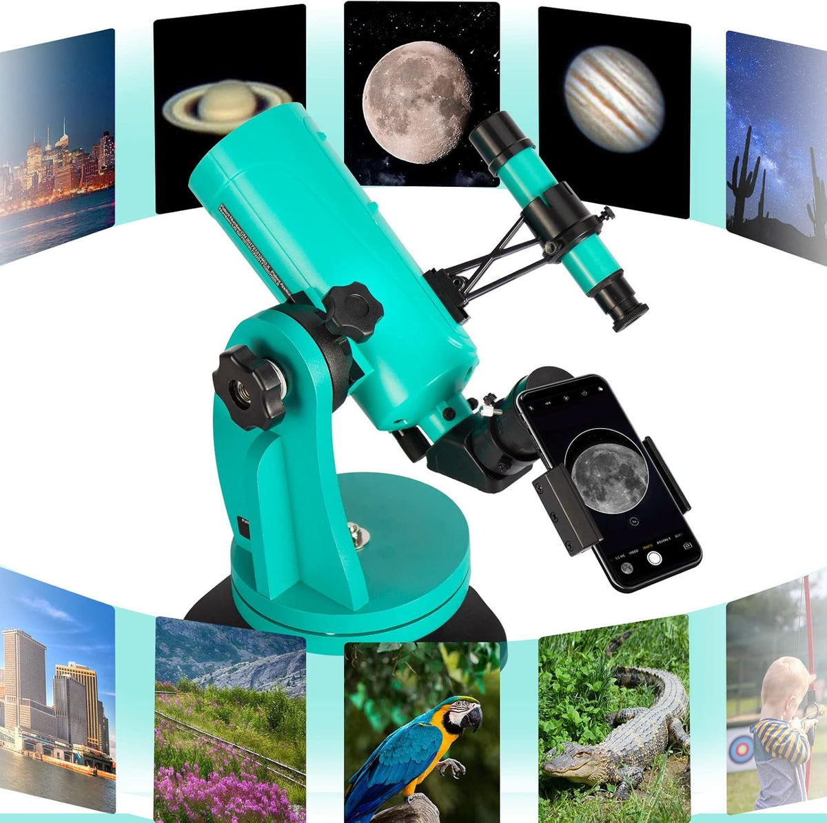 Maksutov-Cassegrain Telescope 60 with Dobsonian Mount, 60mm Aperture 750mm Focal Length, with Finderscope and Phone Adapter G839232