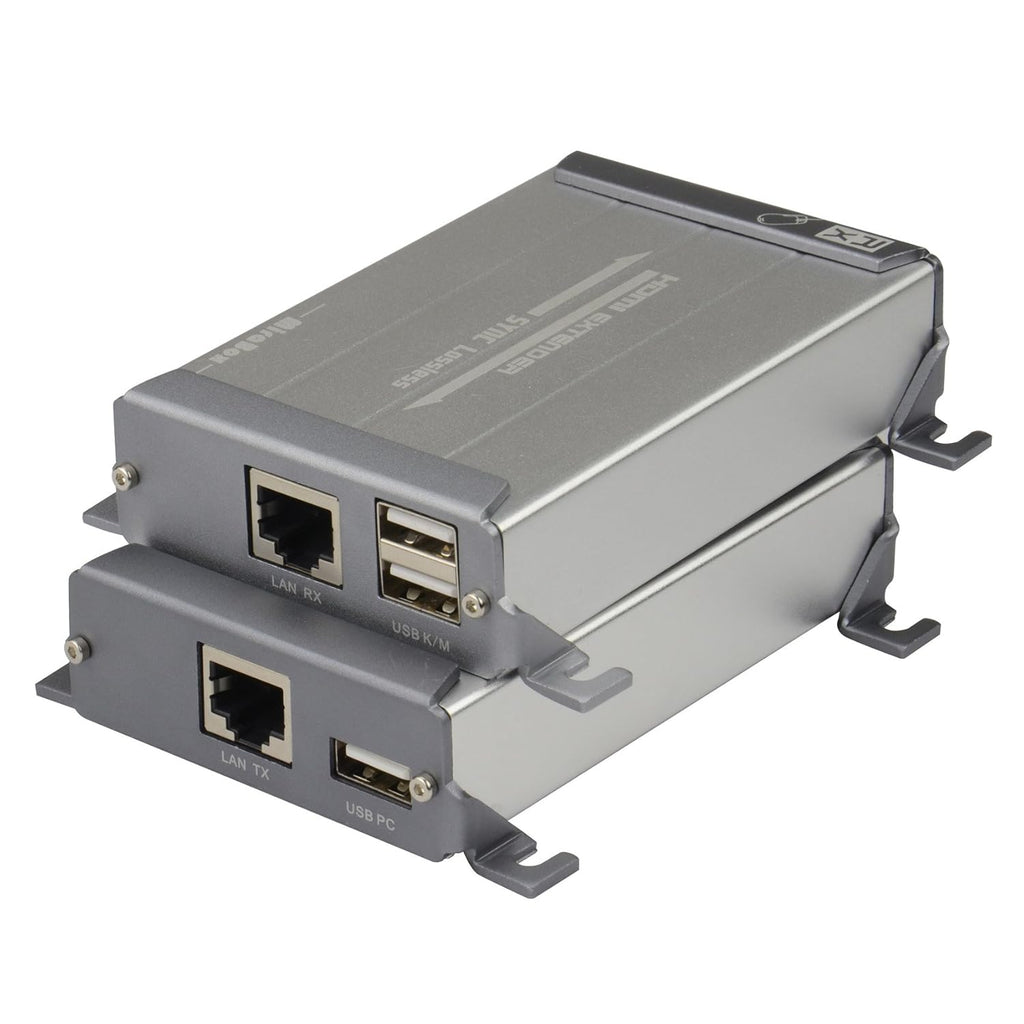 HDMI USB KVM Extender, 80m 1080P@60Hz Over RJ45 Cat5 Cat5e Cat6 Cat6e, USB2.0×2, Transmitter and Receiver S89415