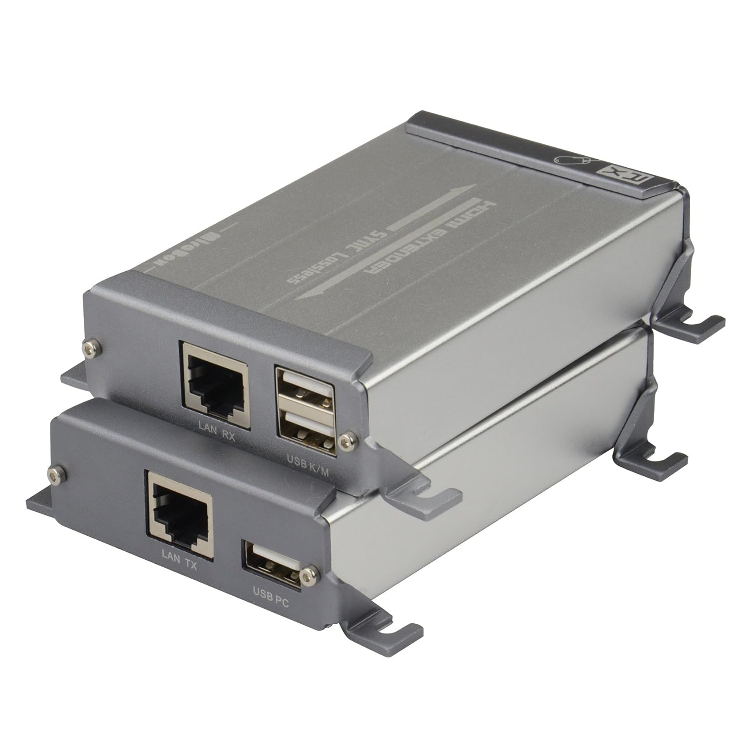 HDMI USB KVM Extender, 80m 1080P@60Hz Over RJ45 Cat5 Cat5e Cat6 Cat6e, USB2.0×2, Transmitter and Receiver S89415