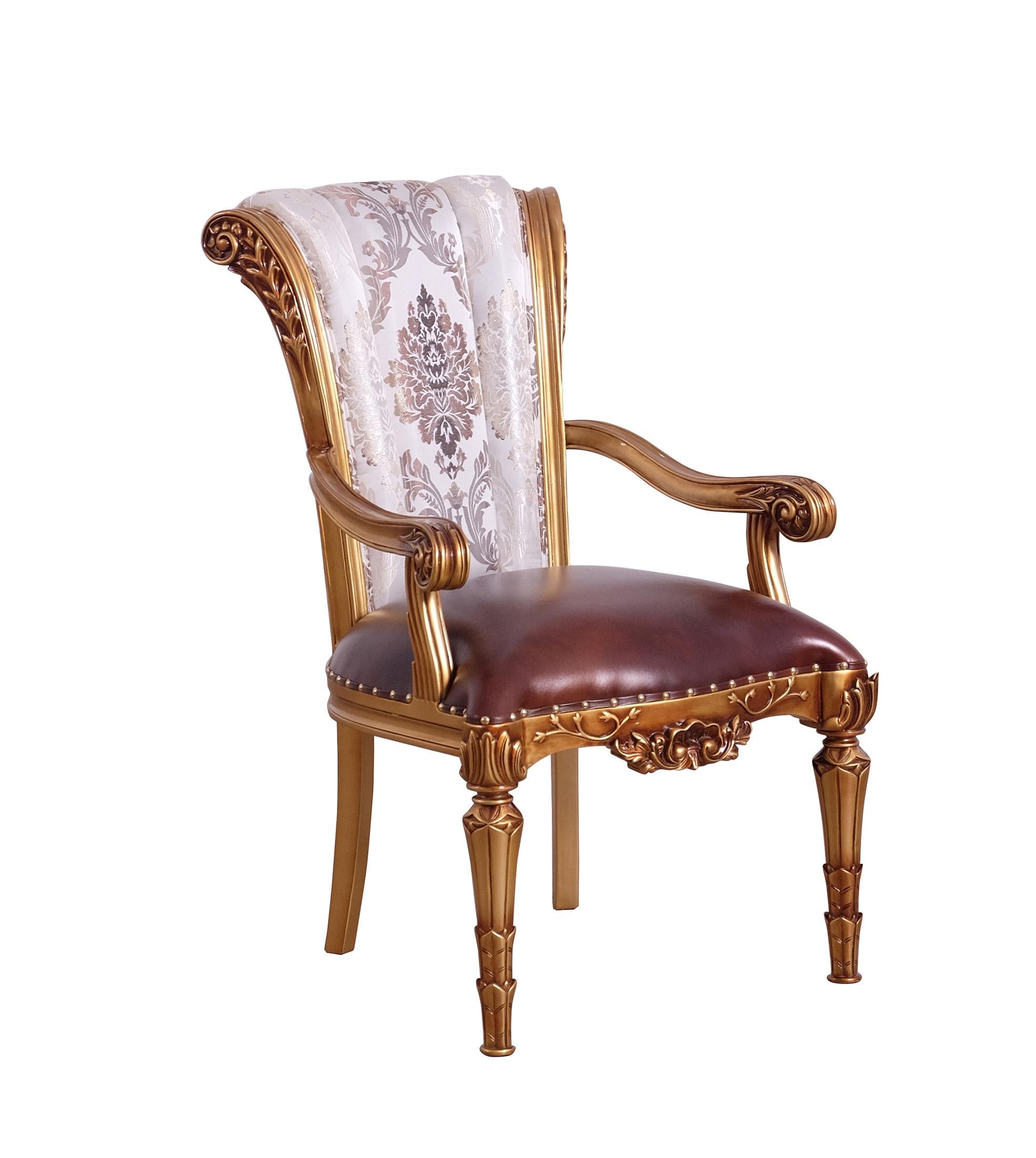 Antique Bronze & Pearl Arm Chair Set 2Pcs V660839