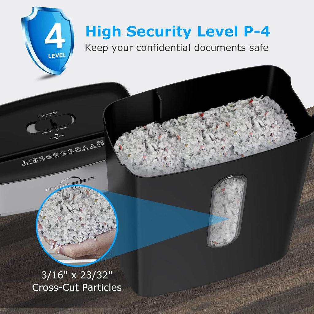 8-Sheet Crosscut Paper Shredder with 4 Gallons Wastebasket, Pack of 2 I69065