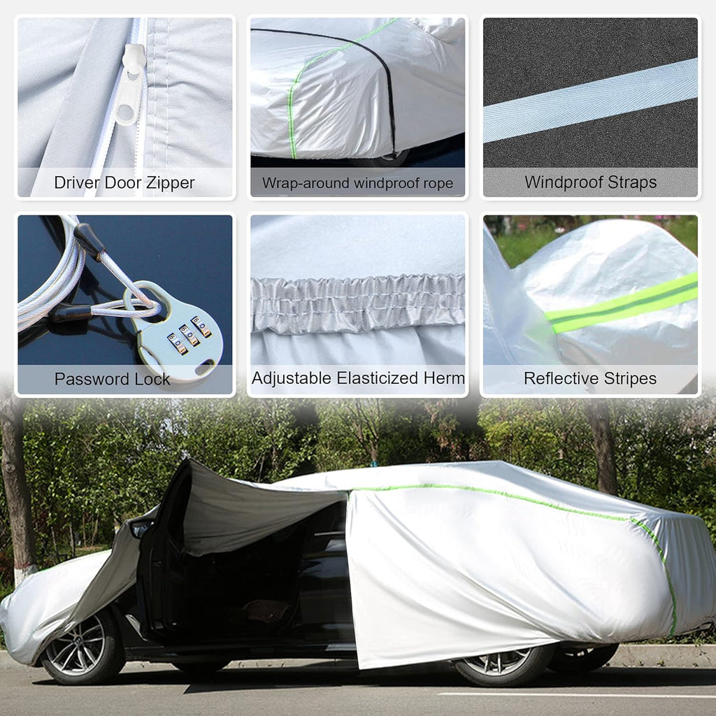 300D Oxford Waterproof Full Exterior SUV Car Cover with Zipper E185394