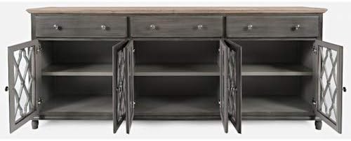 Grey Six Door Accent Cabinet E38706
