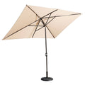 Beige Aluminum Rectangular Market Patio Umbrella E503172