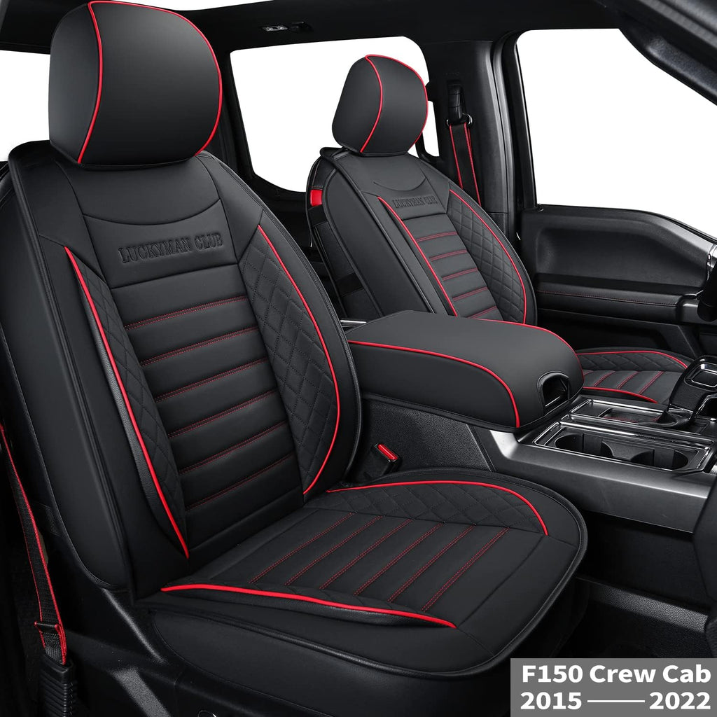 Black Rear Faux Leather Back Seat Covers V38481