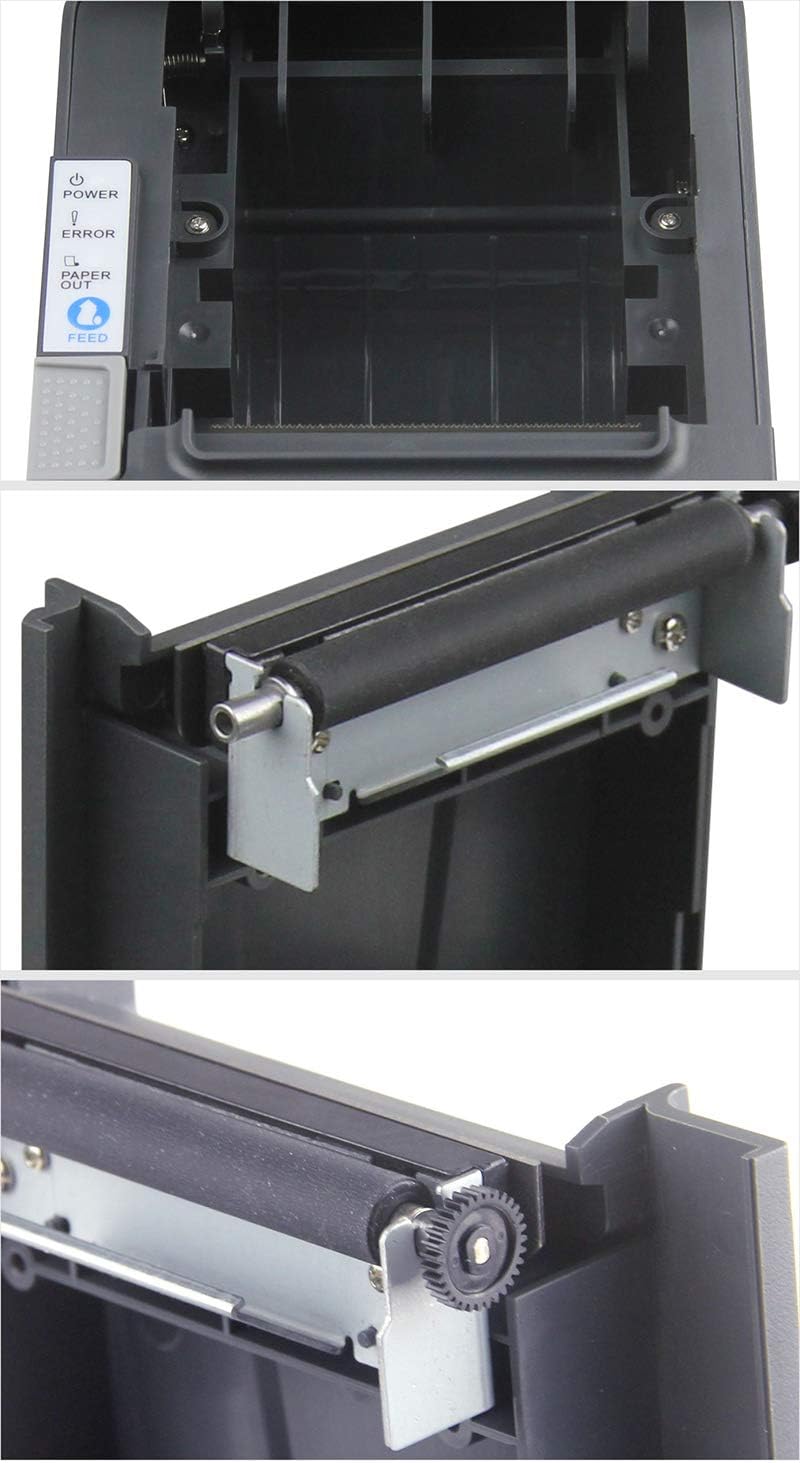 Thermal Receipt Printer with Auto-Cutter, 80mm, Black Grey V714