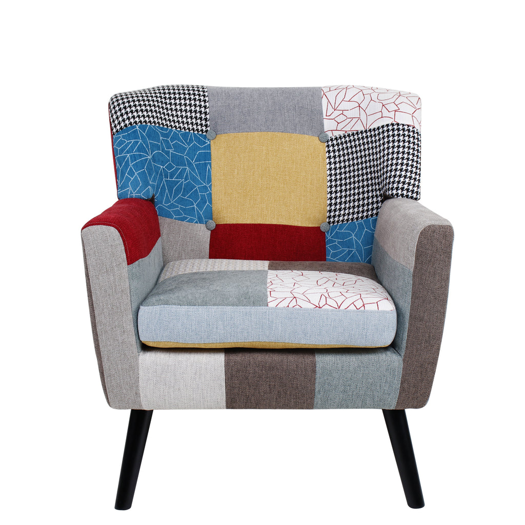 Patchwork Fabric Accent Chair E1922